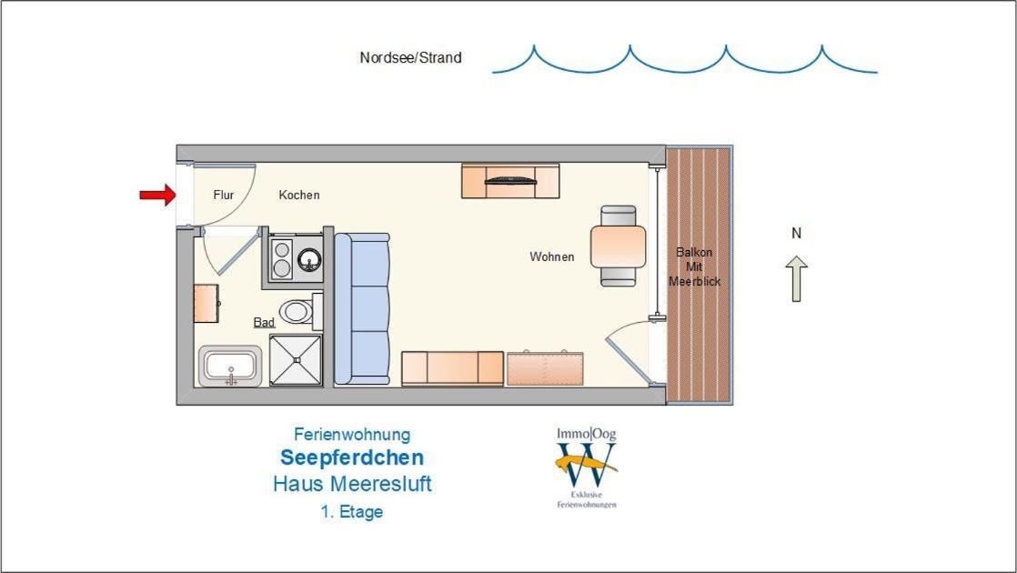Seepferdchen - Kuscheliges Apartment Mit Meerblick-Balkon Wangerooge Buitenkant foto